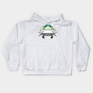 Blue Crab: Aromantic Pride Kids Hoodie